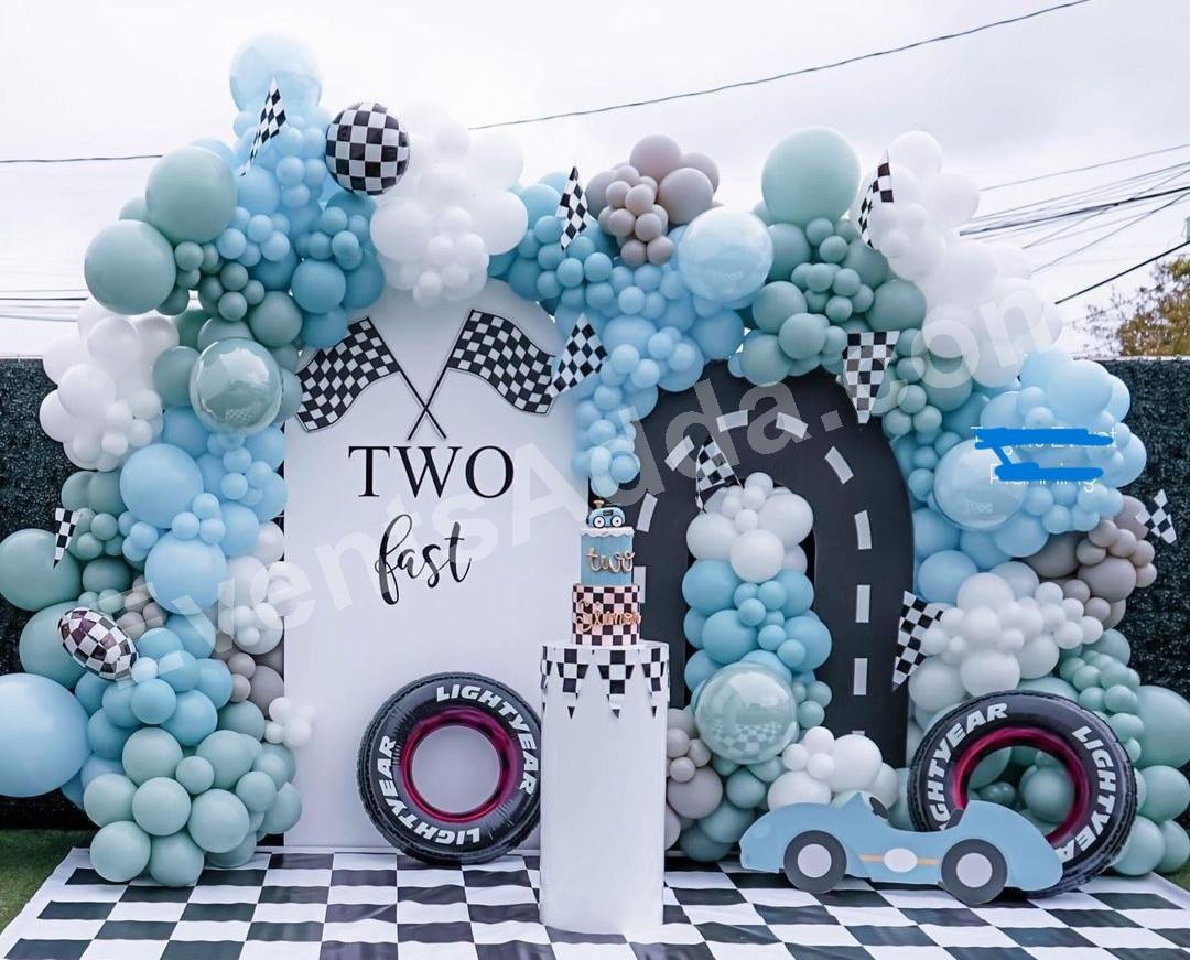 two-fast-racing-theme-2nd-birthday-premium-balloon-decoration in Vijayawada