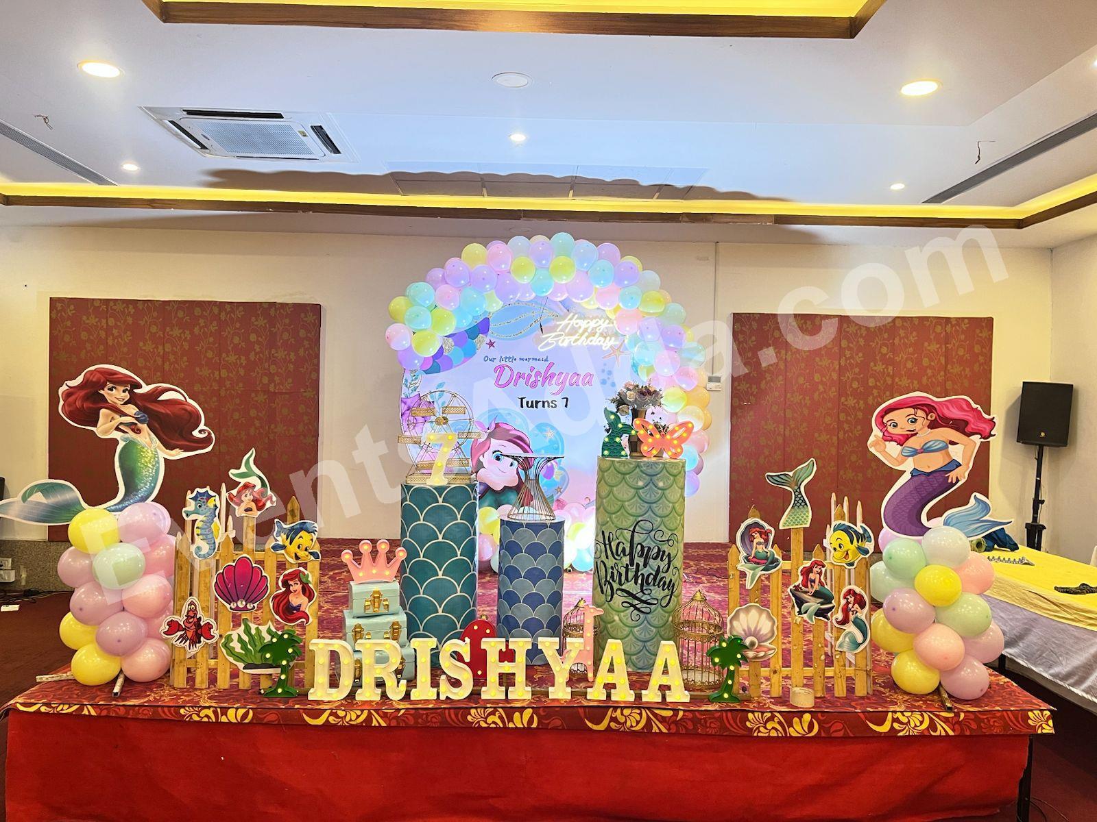 under-the-sea-mermaid-theme-birthday-decoration in Bangalore