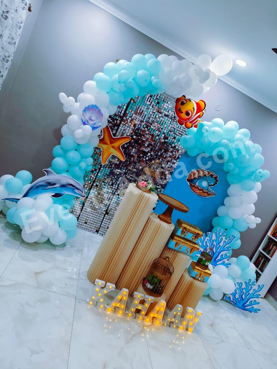 under-the-sea-ocean-theme-birthday-balloon-decoration Decoration in =Chandigarh