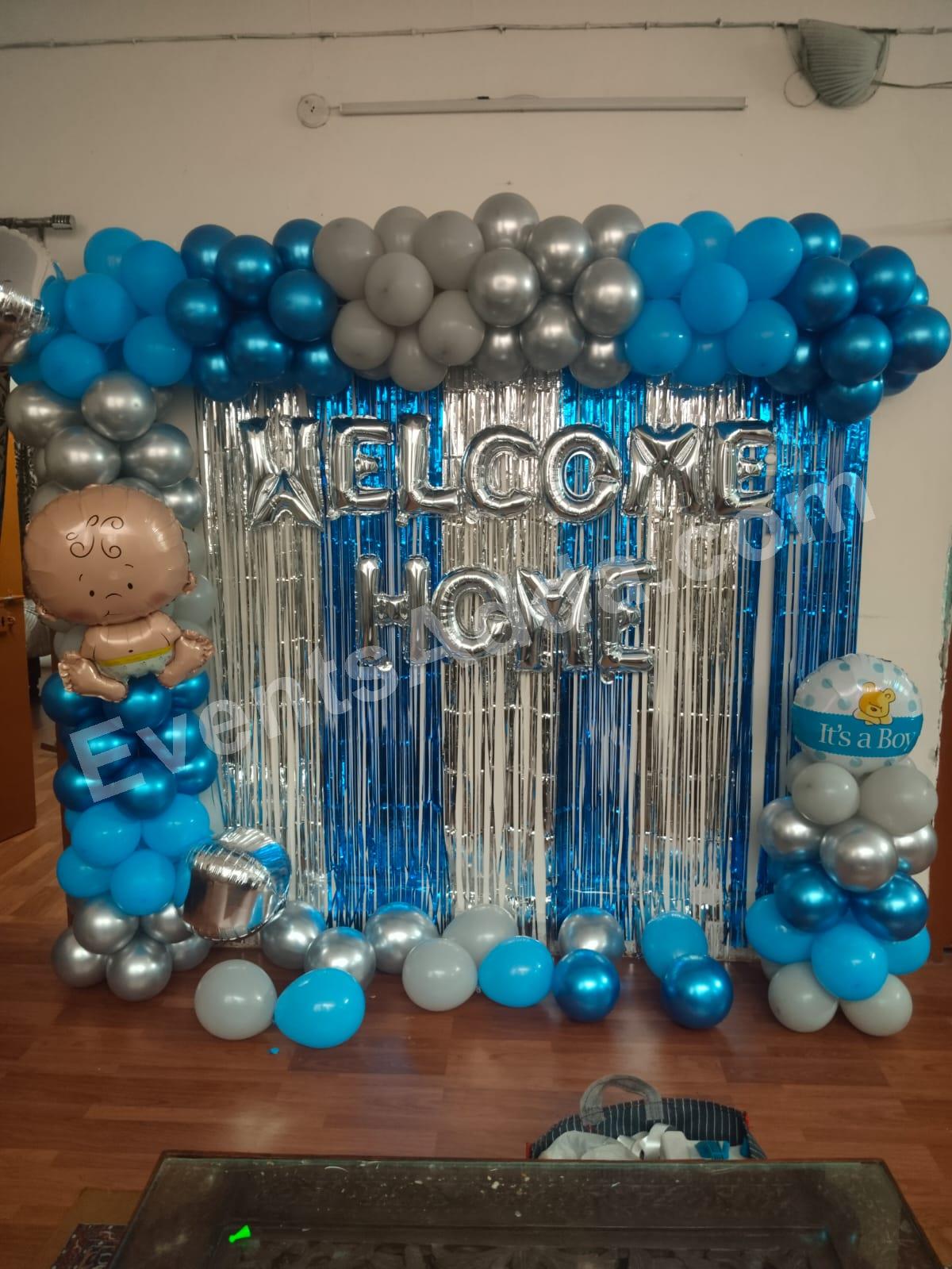 welcome-baby-boy-balloon-decoration in Chandigarh