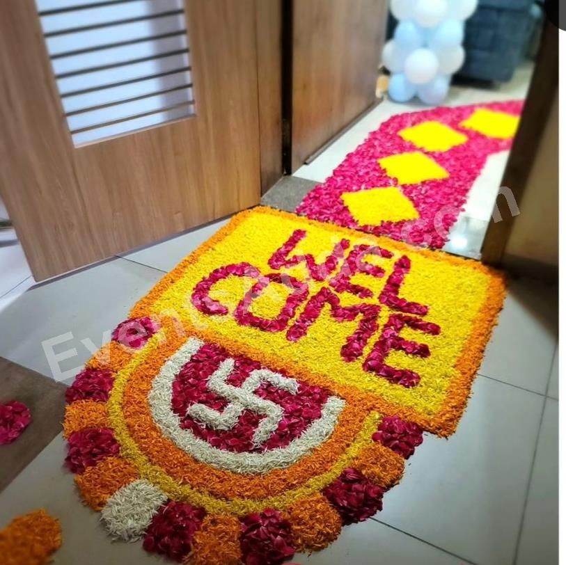 Welcome Home Floral Rangoli Decoration Decoration in Pune