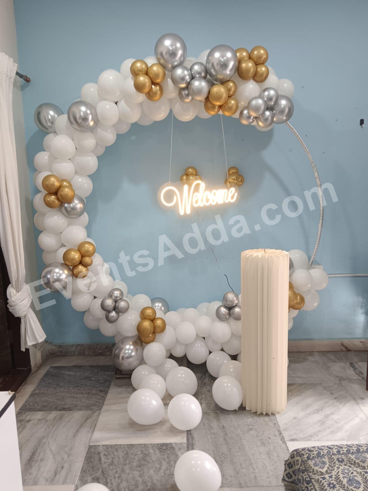 white-gold--silver-welcome-ring-balloon-decoration in Chandigarh