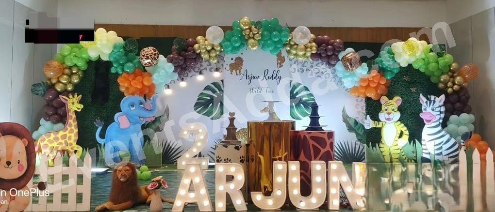 Wild One Jungle Safari Birthday Decoration . Decoration in Vijayawada