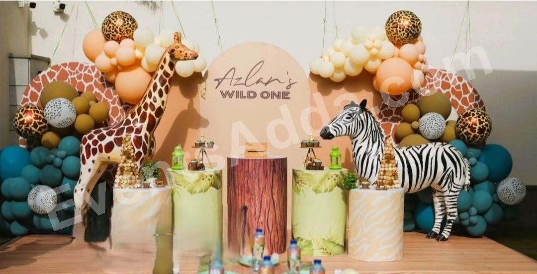 Wild One Jungle Safari Birthday Decoration Decoration in Vijayawada