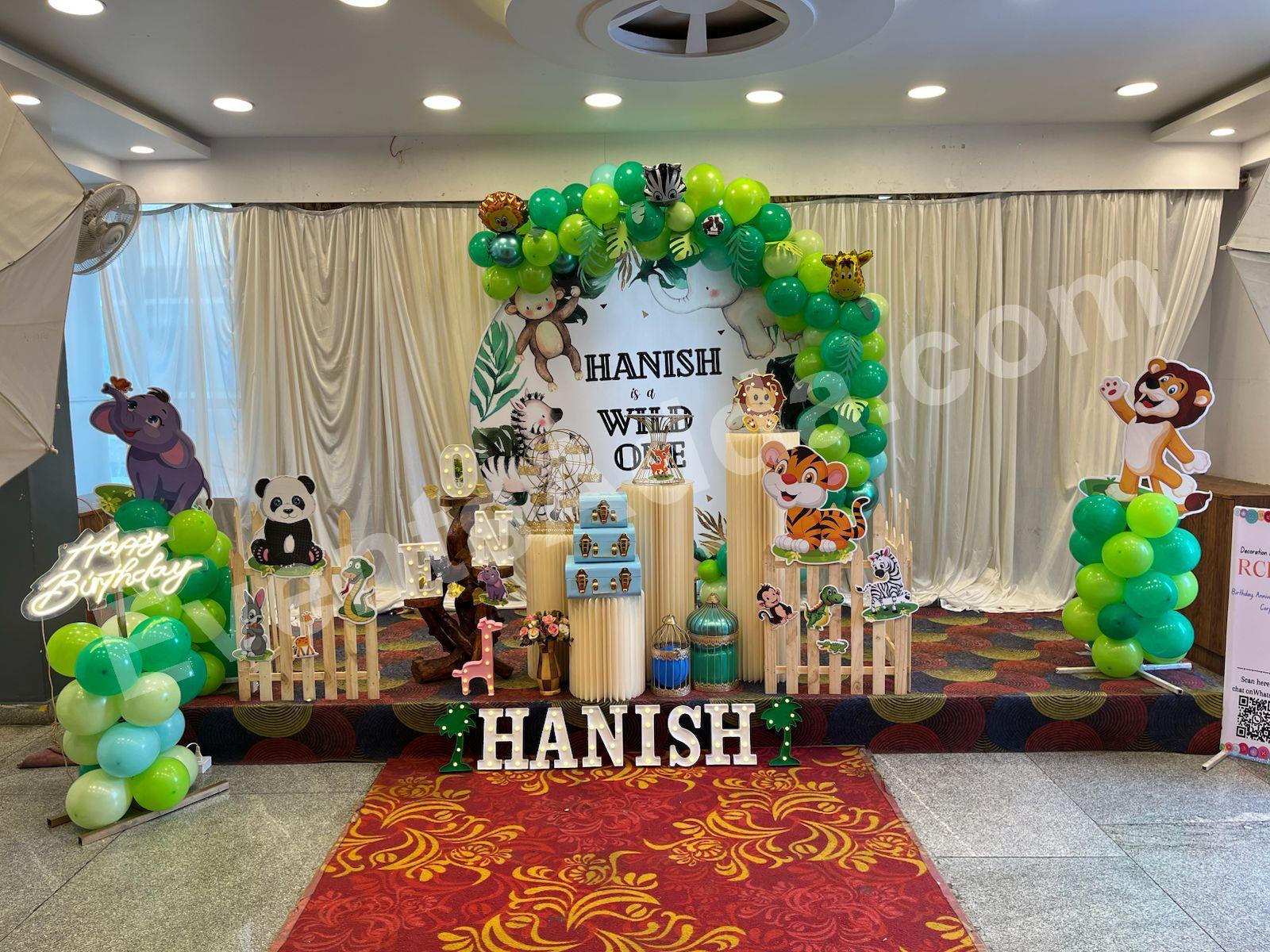Wild One Jungle Theme Birthday Decoration in Bangalore