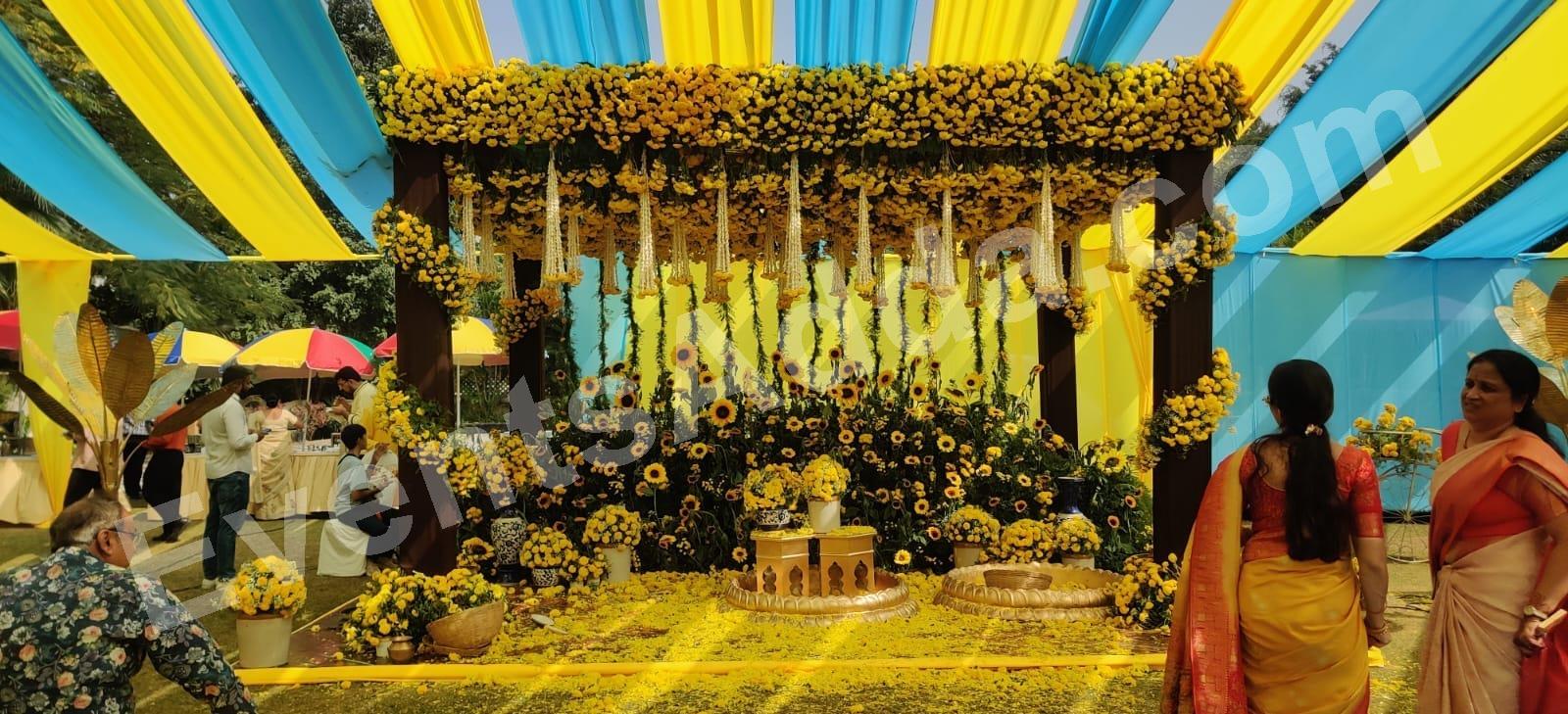 Yellow theme decoration in Bangkok